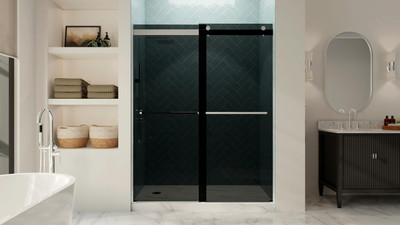 DreamLine Dexterity WLDR636076G-01 Frameless Sliding Bypass Shower Door 56-60" Adjustable x 76" Chrome