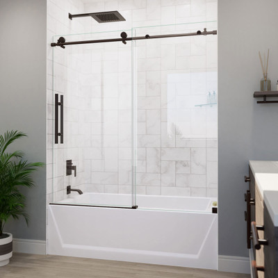 DreamLine Enigma-X 55-59 in. W x 62 in. H Clear Sliding Tub Door Oil Rubbed Bronze