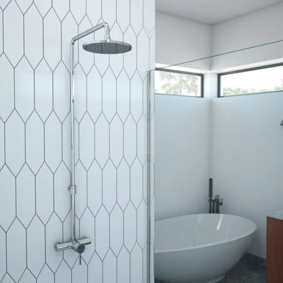 DreamLine Abbey FSAB81862X01 Thermostatic Shower Faucet Set, Chrome, 8x18