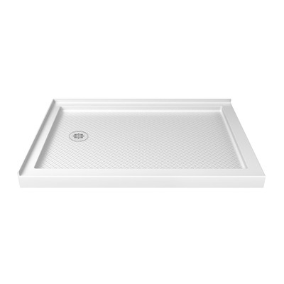 DreamLine SlimLine 32x48 Double Threshold Shower Base, Left Drain, White