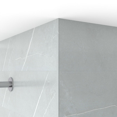 DreamLine Epiphany Edge Trim 94 in. Marble Light Grey Stone Composite 2-pc Kit
