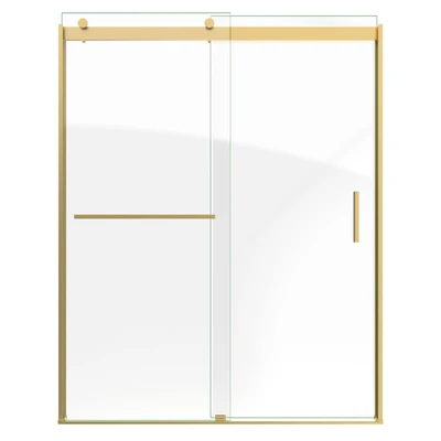 DreamLine Sapphire-V Bypass Shower Door 56-60 in. W x 76 in. H Brushed Gold Clear Glass