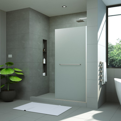 DreamLine Linea 34" W x 72" H Frameless Shower Screen, Oil Rubbed Bronze, Towel Bar