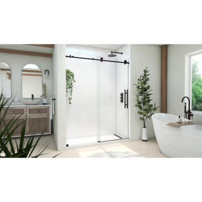 DreamLine Continuum WL61600760VDX06 56-60" x 76" Frameless Sliding Shower Door, Oil Rubbed Bronze