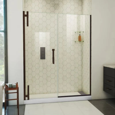 DreamLine Ascend 58-59 in. W x 72 in. H Frameless Pivot Shower Door Oil Rubbed Bronze