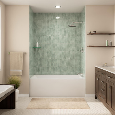 DreamLine Prism 60 x 36 in. Acrylic Alcove Bathtub, Right-Hand Drain, White