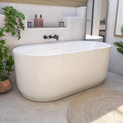 DreamLine Encore 65 3/4" Freestanding Acrylic Bathtub BT16X3466C09 White
