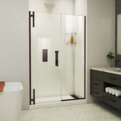 DreamLine Ascend 56-57 in. W x 72 in. H Frameless Pivot Shower Door Oil Rubbed Bronze