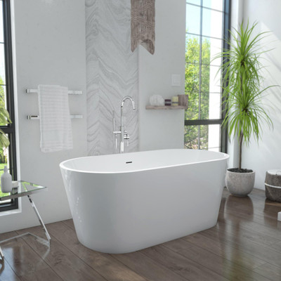 DreamLine Enigma 53" Freestanding Acrylic Bathtub BT60X2955C30 - White