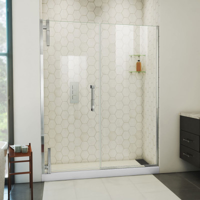 DreamLine Ascend Frameless Pivot Shower Door 56-57" W x 72" H Chrome