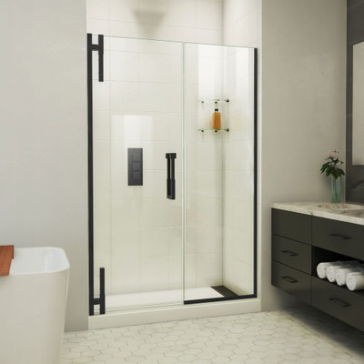 DreamLine Ascend 48-49 in. W x 72 in. H Frameless Pivot Shower Door Satin Black