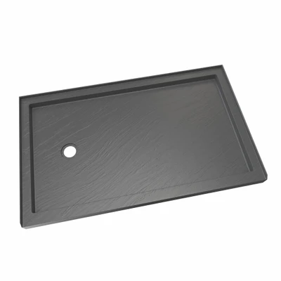 DreamLine SlimLine 32 x 60 Single Threshold Shower Base, Left Drain, Slate Gray