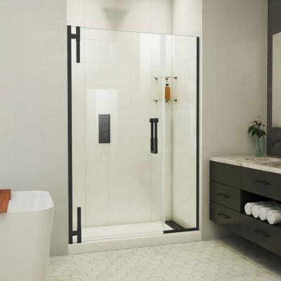 DreamLine Ascend 46-47 in. W x 72 in. H Frameless Pivot Shower Door, Satin Black