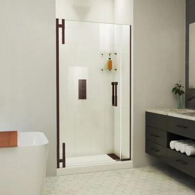 DreamLine Ascend 40-41 in. Frameless Pivot Shower Door 72 in. Height Oil Rubbed Bronze