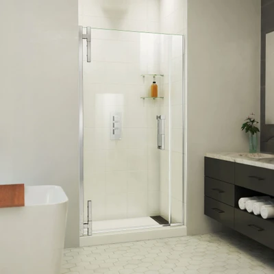 DreamLine Ascend 38.5-39.5 in. W x 72 in. H Frameless Pivot Shower Door Chrome