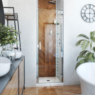 DreamLine Alliance 24 in. W x 72 5/8 in. H Semi-Frameless Swing Shower Door Chrome Clear