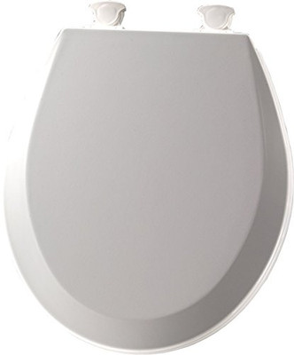Bemis B500EC062  Toilet Seat with Easy Clean & Change Hinges, ROUND, Durable Enameled Wood, Ice Grey