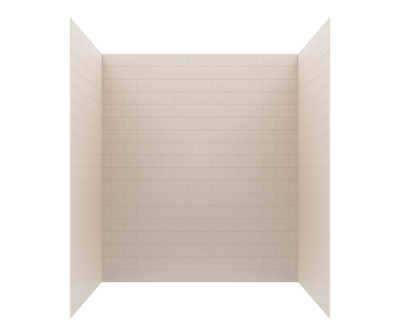 Swanstone Metro Subway Tile Glue-Up Bathtub and Shower Wall Kit, 42x62x72, Tahiti White