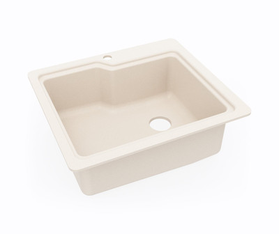 Swanstone KSSB-2522 22 x 25 Dual Mount Single Bowl Sink in Tahiti White
