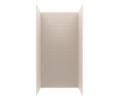 Swanstone Metro Subway Tile Glue-Up Shower Wall Kit, 34 x 42 x 84, Tahiti White
