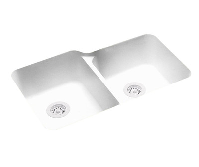 Swanstone US-3015 15 x 30 Undermount Double Bowl Kitchen Sink in Bisque