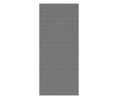Swanstone Metro Subway Tile Glue-Up Bathtub and Shower Wall Panel 34" x 84" Ash Gray