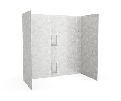 Swanstone SS-60-5 30 x 60 x 60 Smooth Glue-Up Tub Wall Kit, Ice