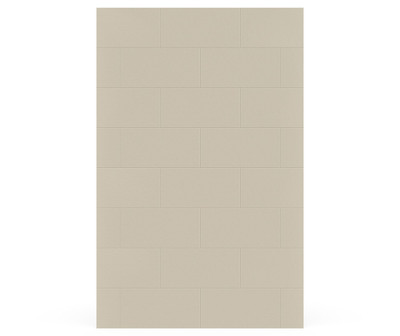 Swanstone Traditional Subway Tile Glue-Up Bathtub Shower Single Wall Panel 62x84 Coastal Sands
