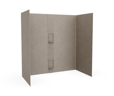 Swanstone SS-60-5 30 x 60 x 60 Smooth Glue-Up Tub Wall Kit, Limestone