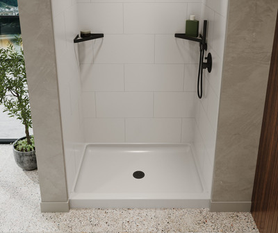 Swanstone SS-3442 34 x 42 Alcove Shower Pan with Center Drain, Mountain Mist