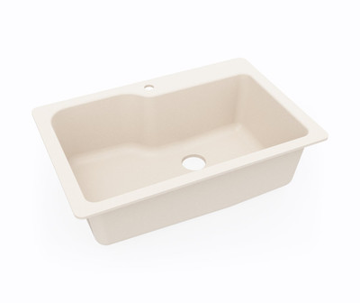 Swanstone KSSB-3322 22 x 33 Dual Mount Single Bowl Kitchen Sink Tahiti White