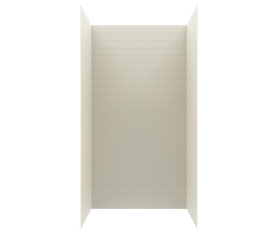 Swanstone Metro Subway Tile Glue-Up Shower Wall Kit, 36 x 50 x 96, Bisque