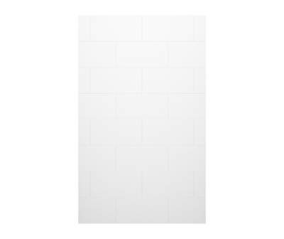 Swanstone Traditional Subway Tile Glue-Up Bathtub Shower Wall Panel 62 x 72 White