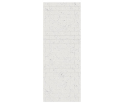 Swanstone Metro Subway Tile 38 x 96 Glue-Up Bathtub and Shower Wall Panel, Carrara