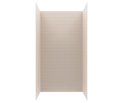 Swanstone Metro Subway Tile Glue-Up Shower Wall Kit, 32x50x96, Tahiti White