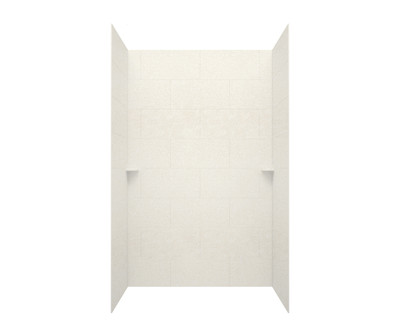 Swanstone Traditional Subway Tile Glue-Up Shower Wall Kit 30 x 62 x 84 Tahiti White