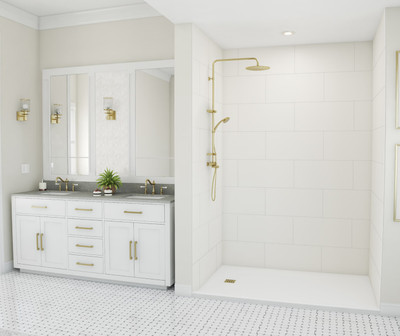 Swanstone® Traditional Subway Tile Glue Up Shower Wall Kit 36x36x96 White TSMK963636