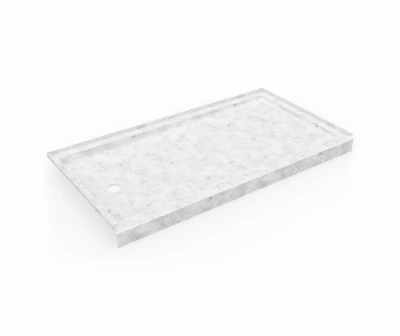 Swanstone SR-3260LM 32 x 60 Alcove Shower Pan with Left Hand Drain, Ice