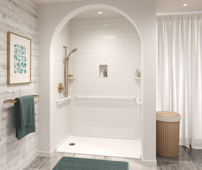 Swanstone Metro Subway Tile Glue-Up Tub Wall Kit 30x62x72 Coastal Sands