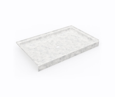 Swanstone SS-3454 34 x 54 Alcove Shower Pan with Center Drain, Ice