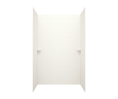 Swanstone Modern Subway Tile Glue-Up Shower Wall Kit 36 x 62 x 96 Bisque