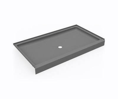 Swanstone SS-3460 34 x 60 Alcove Shower Pan with Center Drain Ash Gray
