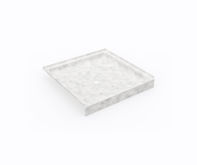 Swanstone® SS-3636 36 x 36 Alcove Shower Pan with Center Drain, Ice