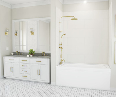 Swanstone Traditional Subway Tile Glue-Up Tub Wall Kit 30x62x72 White