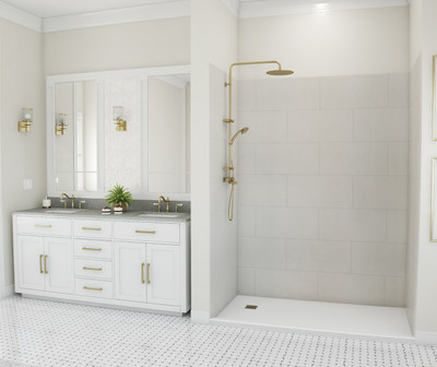 Swanstone Traditional Subway Tile Glue-Up Shower Wall Kit 42x62x84 Birch