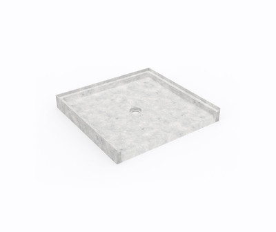 Swanstone STS-3738 37x38 Alcove Shower Pan with Center Drain, Ice