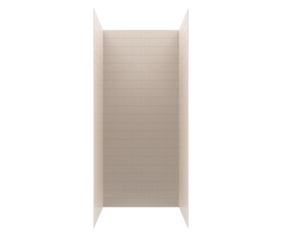 Swanstone Metro Subway Tile Glue-Up Shower Wall Kit 36 x 36 x 84 Tahiti White