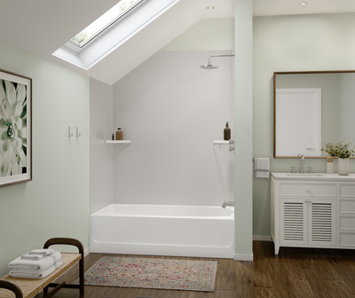 Swanstone Smooth Glue-Up Tub Wall Kit 30x62x72 Mountain Mist SMMK723062