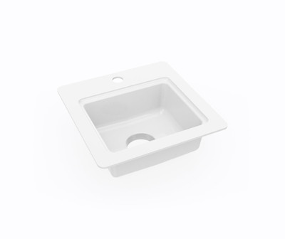 Swanstone BS-1515 15x15 Dual Mount Entertainment Sink White