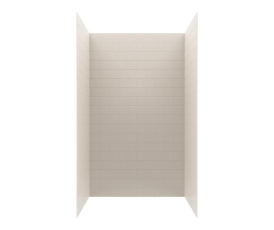 Swanstone Metro Subway Tile Glue-Up Bathtub and Shower Wall Kit 34 x 42 x 72 Bisque